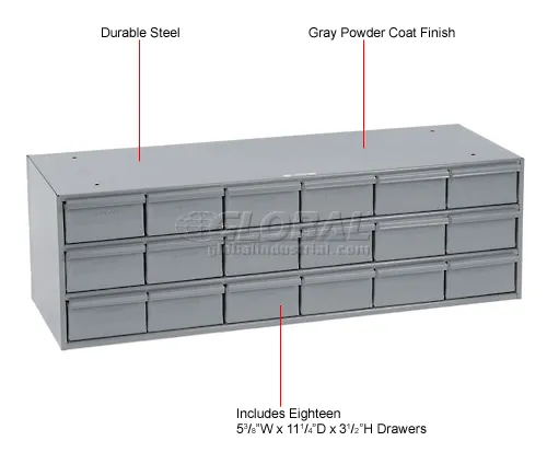 Durham Steel Storage Parts Drawer Cabinet 030-95 - 18 Drawers