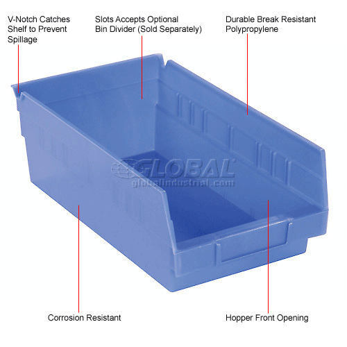 AkroMils Plastic Nesting Storage Shelf Bin 30150 83/8"W x 115/8"D