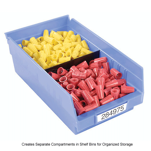 AkroMils Shelf Bin Divider 40130 For 7"W x 4"H Shelf Bins, Black