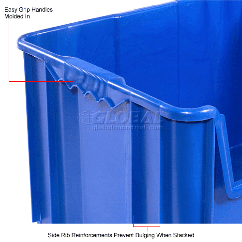 Global Industrial™ Plastic Hopper Bin, 197/8"W x 151/4"D x 127/16"H