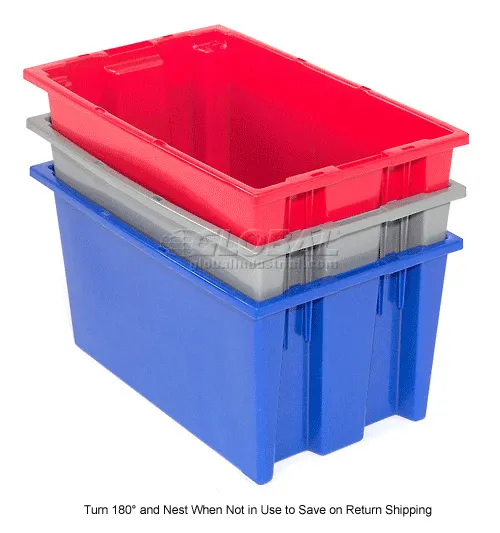 Global Industrial™ Plastic Stack & Nest Storage Container, No Lid