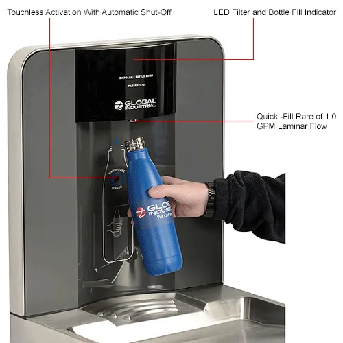 Bi-Level Refrigerated Bottle Filling Station, Filtered, by Global