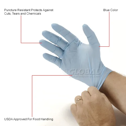 Industrial Grade Disposable Nitrile Gloves, Powder-Free, X-Large 