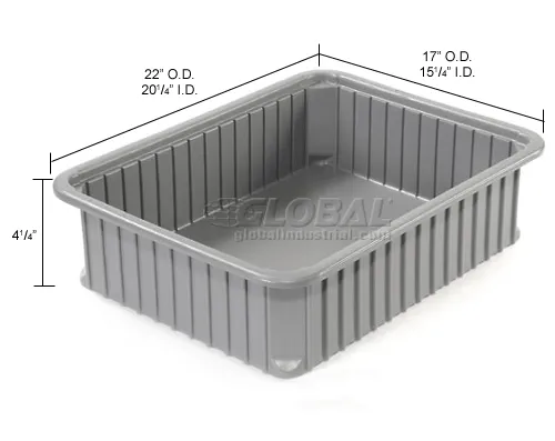 Dandux® Dividable Stackable Plastic Box, 22-1/2