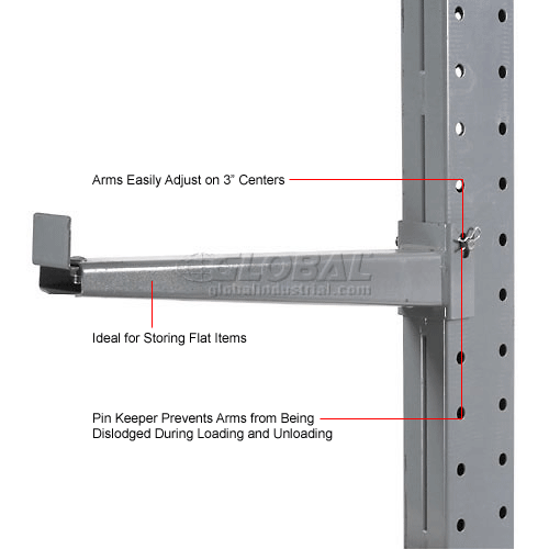 Cantilever Rack Straight Arm with 1" Lip