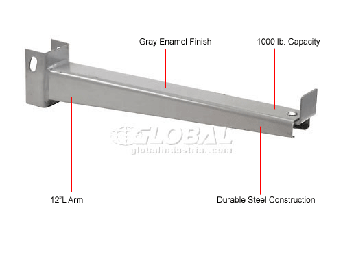 Cantilever Rack Straight Arm with 1" Lip