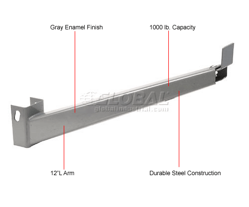 Cantilever Rack Inclined Arm With 1" Lip