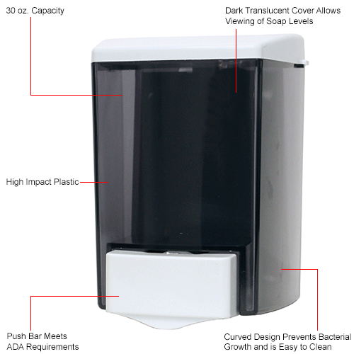 Palmer Fixture Bulk Soap Transparent Dispenser 30 oz - SD003001
																			