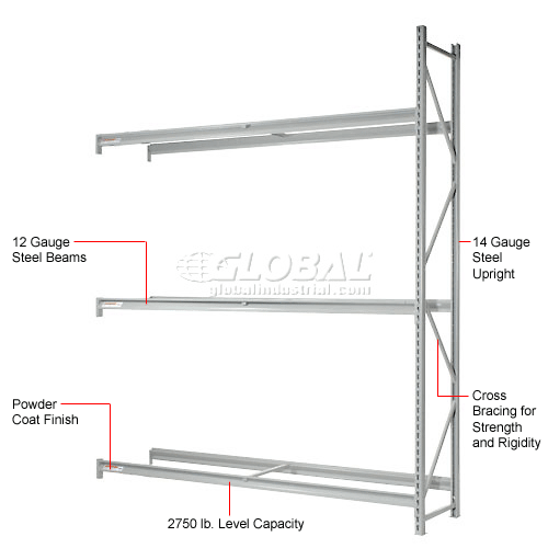 Global Industrialâ„¢ Truck Tire Rack 3 Tier Add-On 72"W x 24"D x 120"H