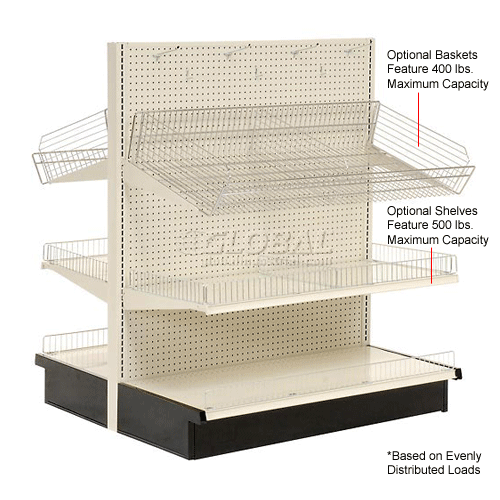 Lozier Gondola Shelving, 48"W x 47"D x 60"H Double Side Aisle