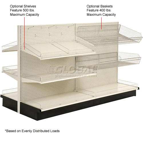 Lozier Gondola Shelving, 36"W x 47"D x 54"H Double Side Aisle Add