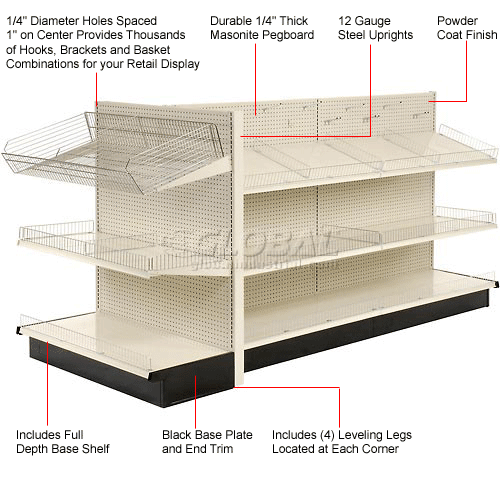 Lozier Gondola Shelving, 48"W x 25"D x 60"H End Cap 796479