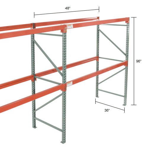 Global Industrial™ Teardrop Pallet Rack AddOn 48"W X 36"D X 96"H