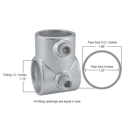Global Industrial™ Pipe Fitting Single Socket Tee 11/4" Dia