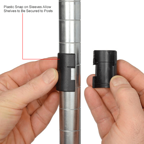 Nexel® Chrome, 4 Tier, Wire Shelving Starter Unit, 48"W X 24"D X 74"H