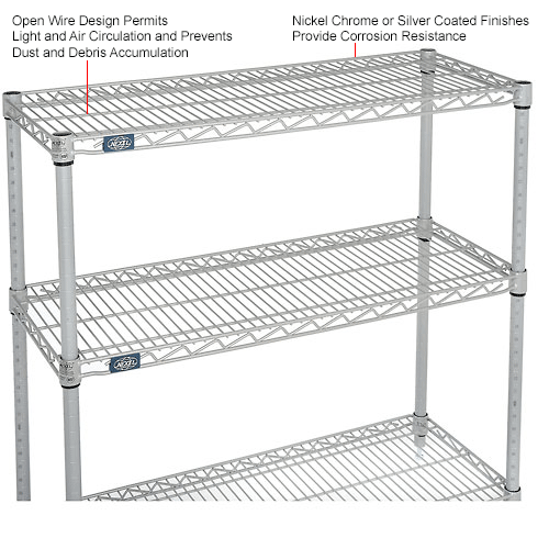 Nexel - 36 x 14 (3) Shelf Media Stand - Silver Epoxy
																			