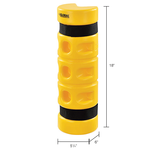 Rack Protector, Rack End Mounting, 3" x 3" Opening, 18"H, Yellow
																			