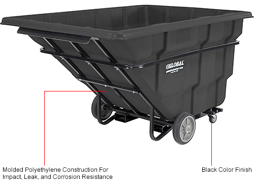 2.5 cu yd Forkliftable Black Tilt Truck