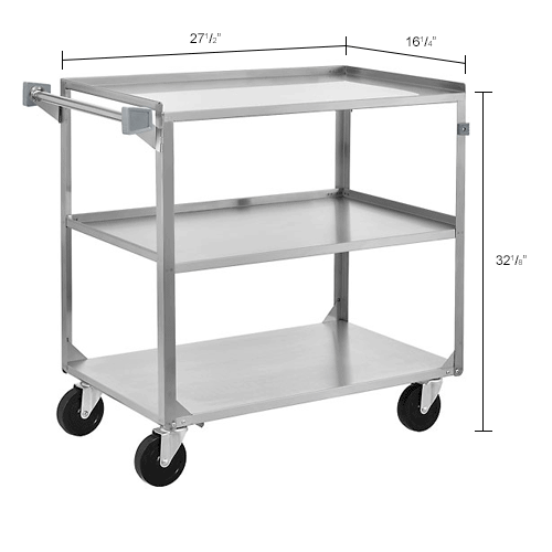 Global Industrial™ Stainless Steel Utility Cart, 27"L x 16"W x 32"H