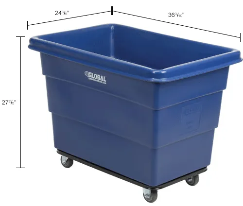 Global Industrial™ Plastic Bulk Box Truck, 8 Bushel, Steel Chassis