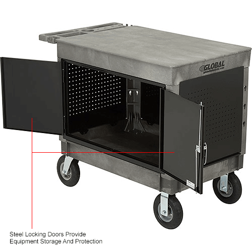 Global Industrial™ Utility Cart w/2 Shelves & 8" Casters, 44"L x 251/2