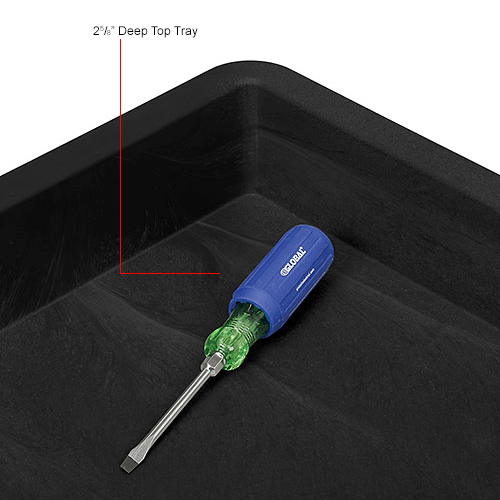 Global Industrial™ Plastic Utility Cart w/2 Tray Shelves, 44"L x 251/2