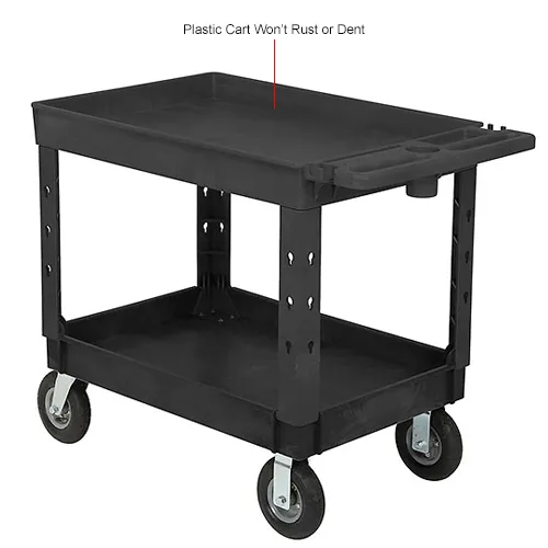 Global Industrial™ Utility Cart w/2 Shelves & 8