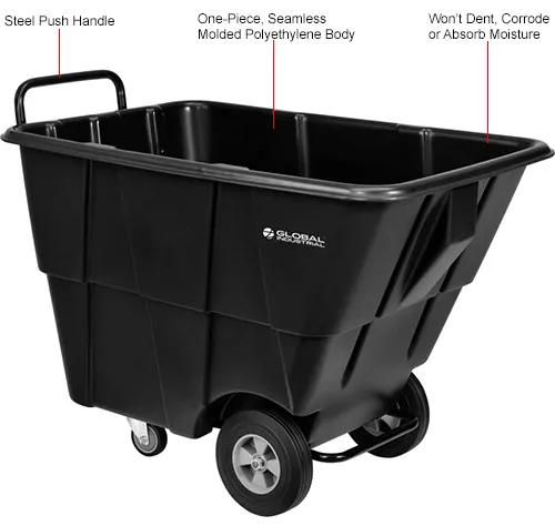 Global Industrial™ Standard Duty Plastic Tilt Truck, 1/2 Cu. Yd