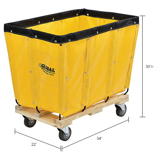 Global Industrial™ KD, 8 Bushel, Yellow Vinyl Basket Bulk Truck