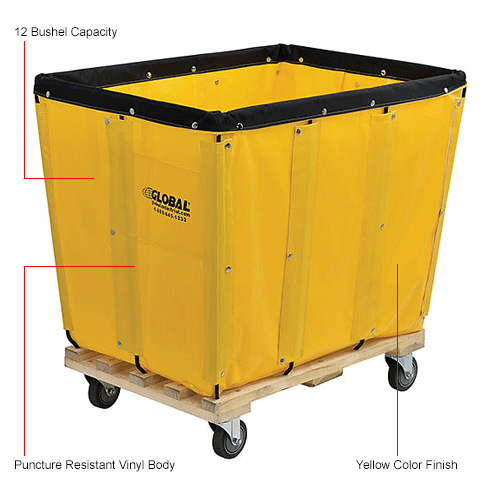 Global Industrial™ KD, 12 Bushel, Yellow Vinyl Basket Bulk Truck