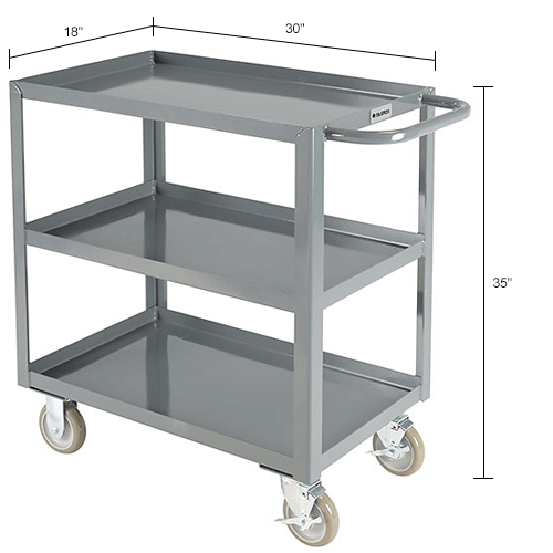 Global Industrial™ Steel Utility Cart w/3 Tray Shelves, 1200 lb