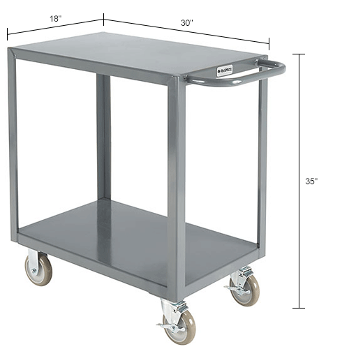Global Industrial™ Welded Steel Utility Cart, 3 Flush Shelves, 18"Wx30
