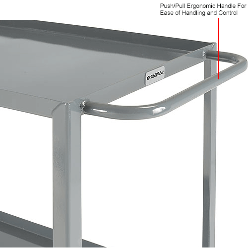 Global Industrial™ Steel Utility Cart w/2 Tray Shelves, 1200 lb