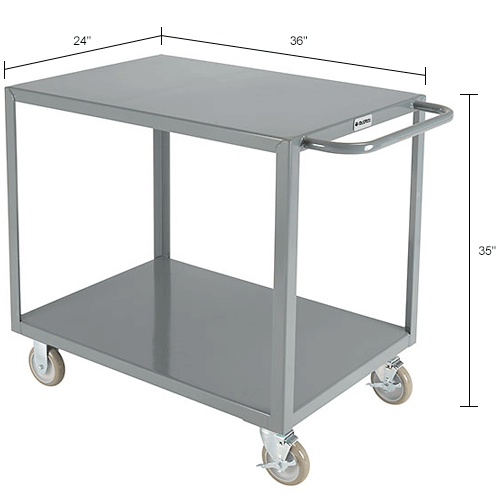 Global Industrial™ Steel Utility Cart w/ 2 Shelves, 1200 lb. Capacity