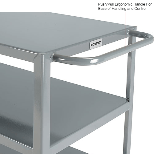 Global Industrial™ Steel Utility Cart w/3 Shelves, 1200 lb. Capacity