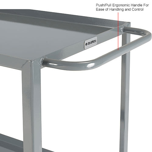 Global Industrial™ Steel Utility Cart w/2 Tray Shelves, 1200 lb