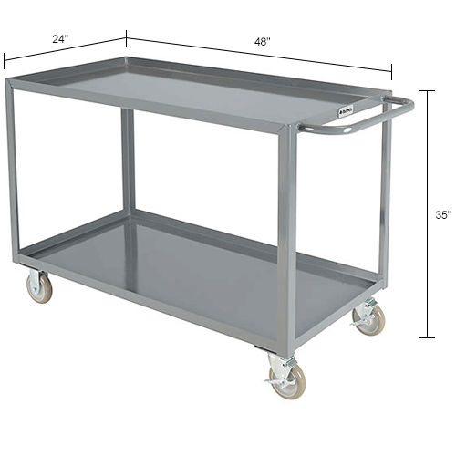 Global Industrial™ Steel Utility Cart w/2 Tray Shelves, 1200 lb