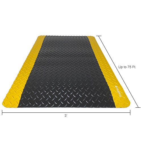 Global Industrial™ DiamondPlate Anti Fatigue Mat 15/16" Thick 3' x Cut