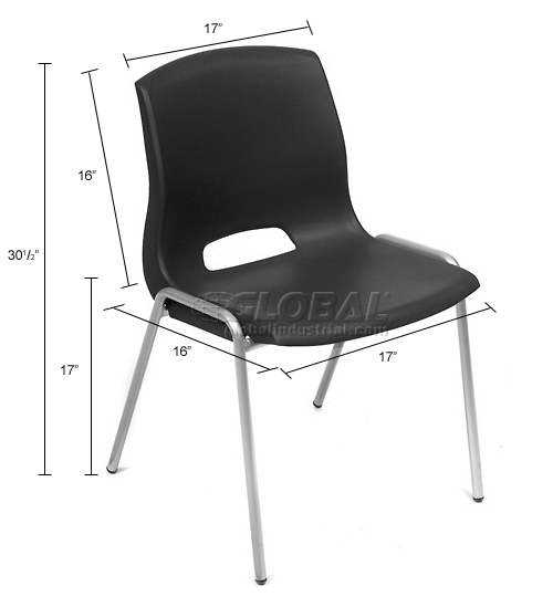Merion Vented Stackable Chair - Black