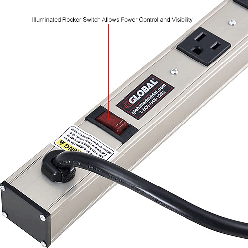Global Industrial™ Surge Protected Power Strip, 12 Outlets, 15A, 1500