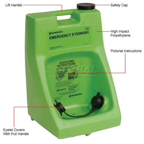 実物 emergency floating sysytem Fendall® Porta Stream I Eyewash Station - 6 Gallon With Solution