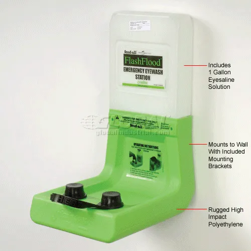 Fendall® Flash Flood Portable Eyewash Station, Holds 1 Gal