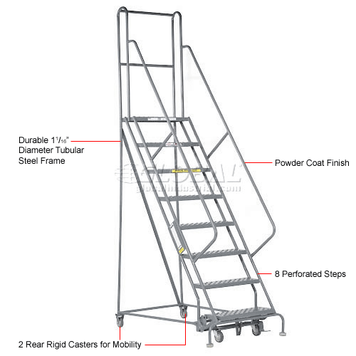 Standard Angle Ladder with Handrails (Perforated Steps)