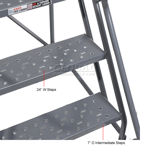 Perforated Step Steel Rolling Ladder