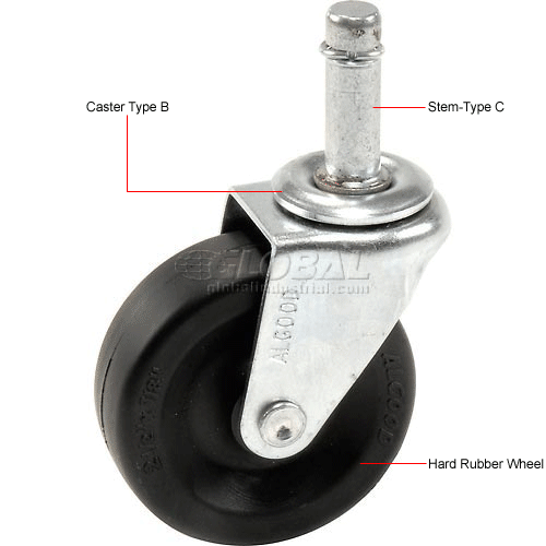 Standard Series Chair Caster With Hard Rubber Wheel