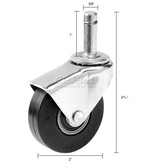 Hooded Type Series Chair Caster With Soft Rubber Wheel