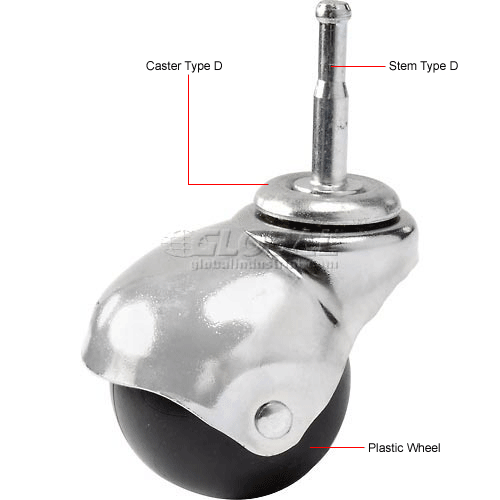 Casters Chair & Glides Ball Series Chair Caster with Plastic Wheel
