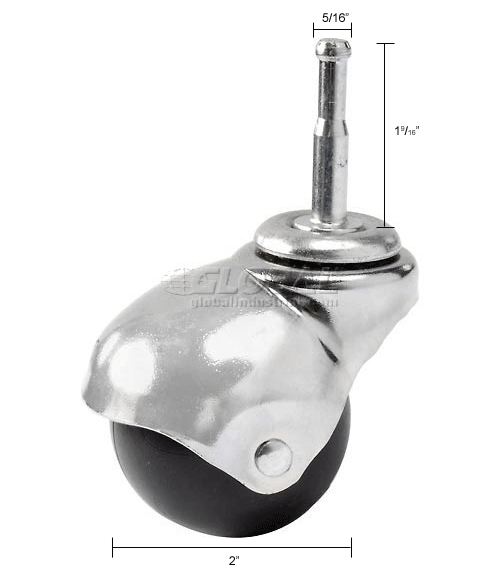 Ball Series Chair Caster With Plastic Wheel Stem Type D   906040 Dim 