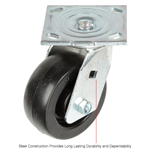 Faultless Swivel Plate Caster 14615 5" Polyolefin Wheel