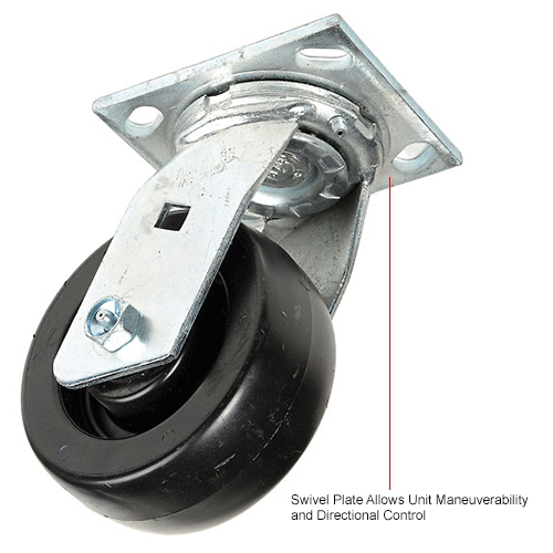 Faultless Swivel Plate Caster 14615 5" Polyolefin Wheel
